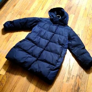 Uniqlo Long Puffer Coat Size 13 Kids Navy